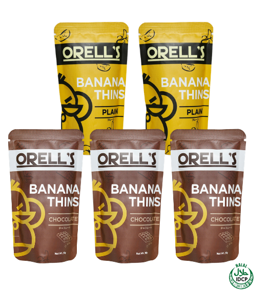 ORELL’S バナナチップス30g 2種5袋セット(プレーン×2・チョコレート×3)