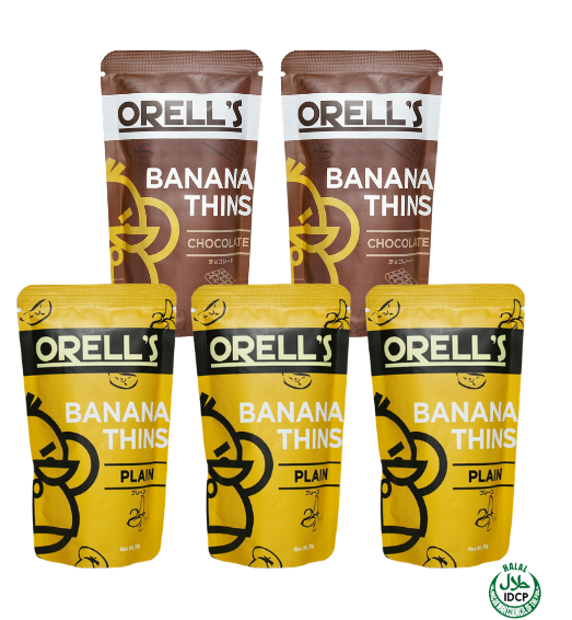 ORELL’S バナナチップス30g 2種5袋セット(プレーン×3・チョコレート×2)